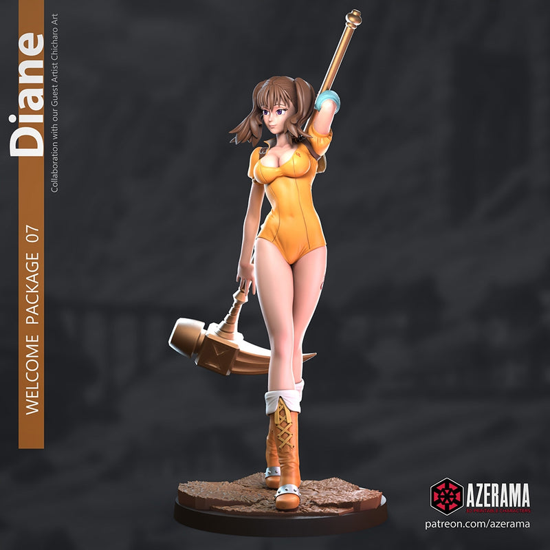 Diane | Pin-Up Statue Fan Art Miniature Unpainted | Azerama