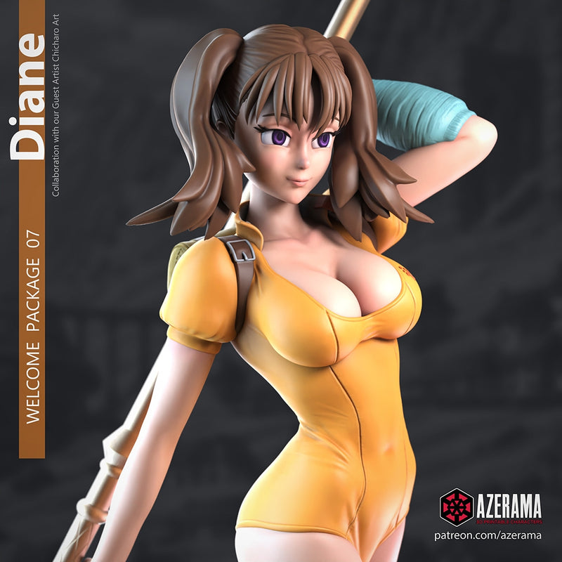Diane | Pin-Up Statue Fan Art Miniature Unpainted | Azerama