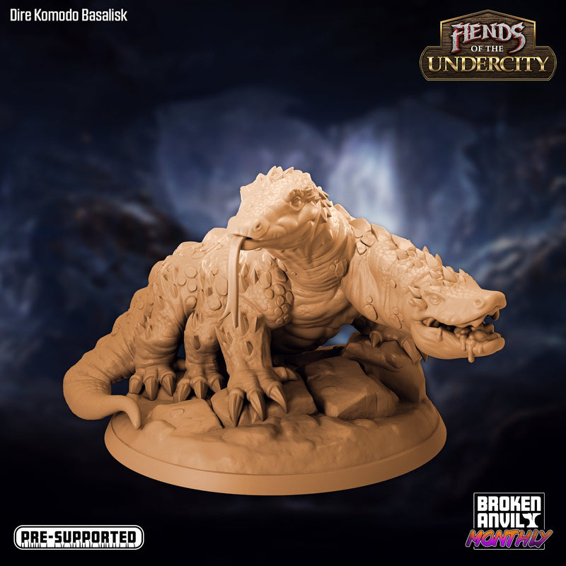 Dire Komodo Basalisk | Fiends of the Undercity | Tabletop RPG Miniature TabletopXtra