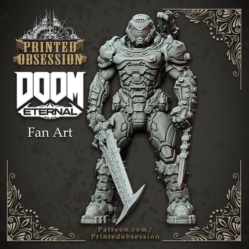 Doom Guy (150mm) | Doom | Fantasy Miniature | Printed Obsession TabletopXtra