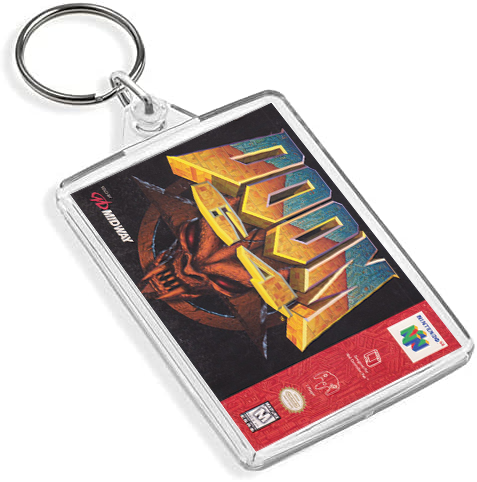 Classic Doom Inspired Game Cover Art Keyring - Dual Sided Box Art