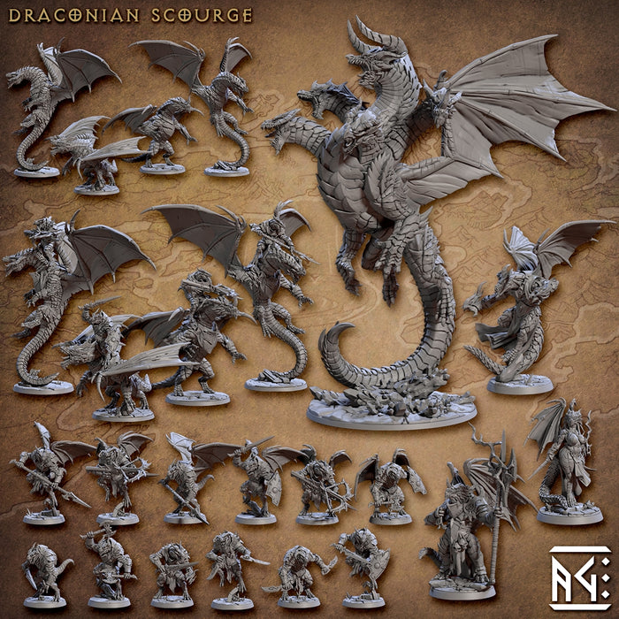 Draconian Scourge Miniatures (Full Set) | Fantasy D&D Miniature | Artisan Guild