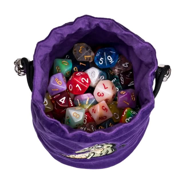 Dracopup | Flannel Drawstring Dice Bag | Purple