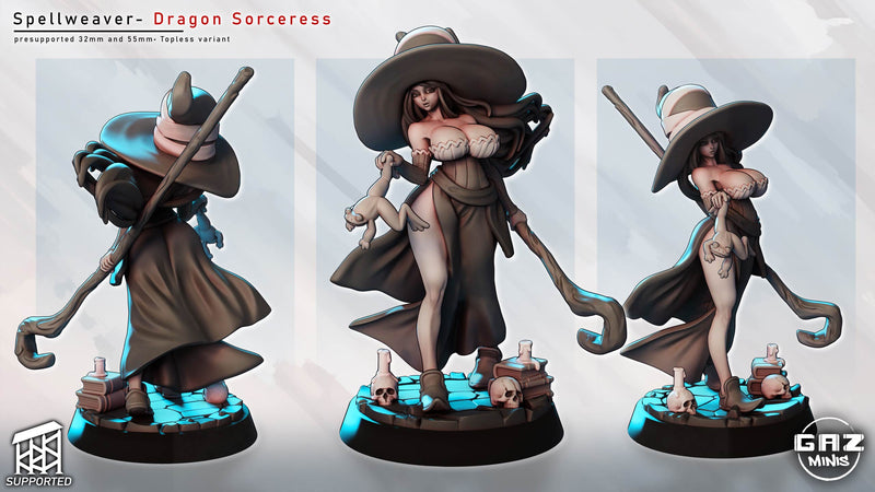 Dragon Sorceress Spellweaver | Fantasy Pin-Up | Gaz Minis