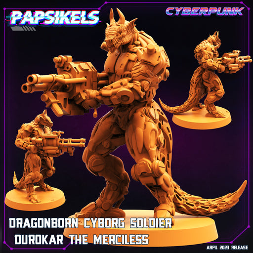 Dragonborn Cyborg Durokar The Merciless | Cyberpunk | Sci-Fi Miniature | Papsikels TabletopXtra