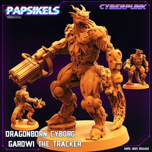 Dragonborn Cyborg Garowi The Tracker | Cyberpunk | Sci-Fi Miniature | Papsikels TabletopXtra