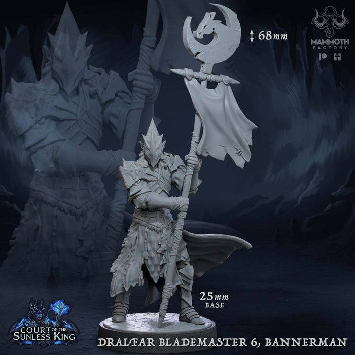 Dralfar Blademaster 6 | Court of the Sunless King | Fantasy Tabletop Miniature | Mammoth Factory