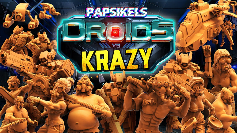 Droids Vs Crazy Miniatures (Full Set) | Sci-Fi Miniature | Papsikels TabletopXtra