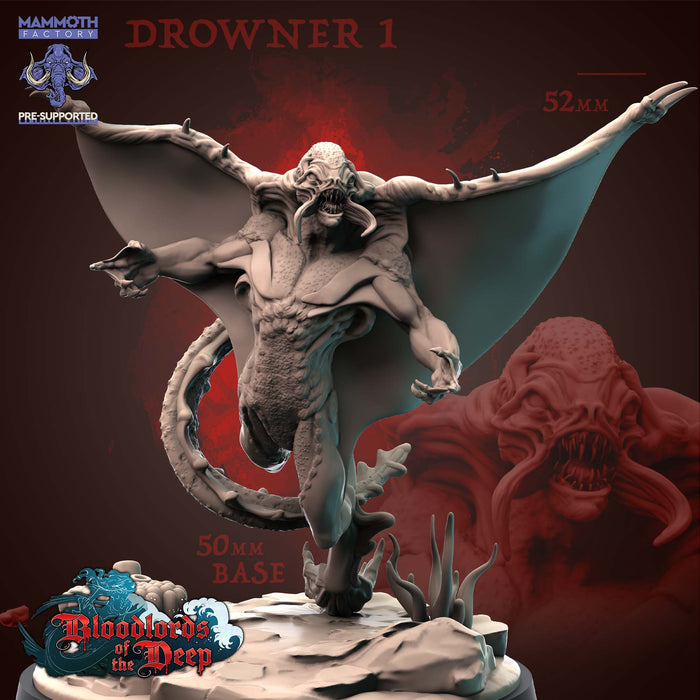 Drowner A | Blood Lords of the Deep | Fantasy Tabletop Miniature | Mammoth Factory TabletopXtra