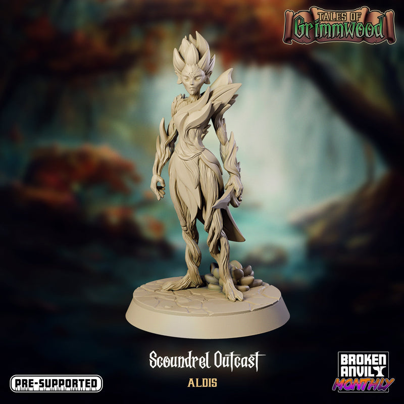 Dryad Scoundrel Outcast Aldis | Tales of Grimmwood | Tabletop RPG Miniature TabletopXtra