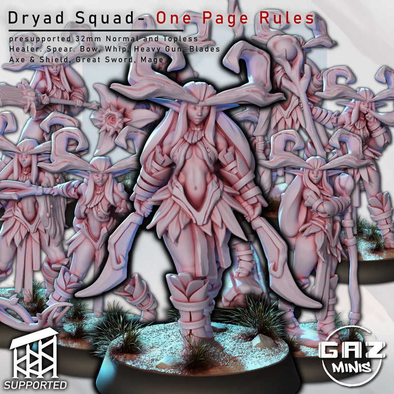 Dryad Squad 2 Miniatures | Fantasy Pin-Up | Gaz Minis