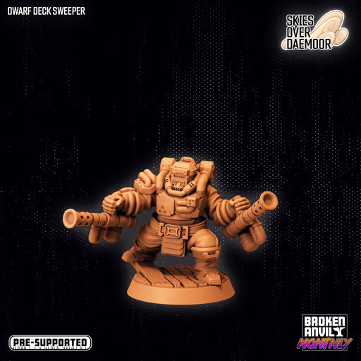 Dwarf Deck Sweeper | Skies Over Daemoor | Tabletop RPG Miniature TabletopXtra