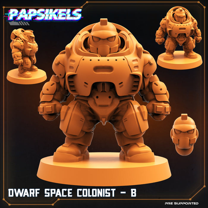 Dwarf Space Colonist B | Skull Hunters V Space Rambutan | Sci-Fi Miniature | Papsikels TabletopXtra