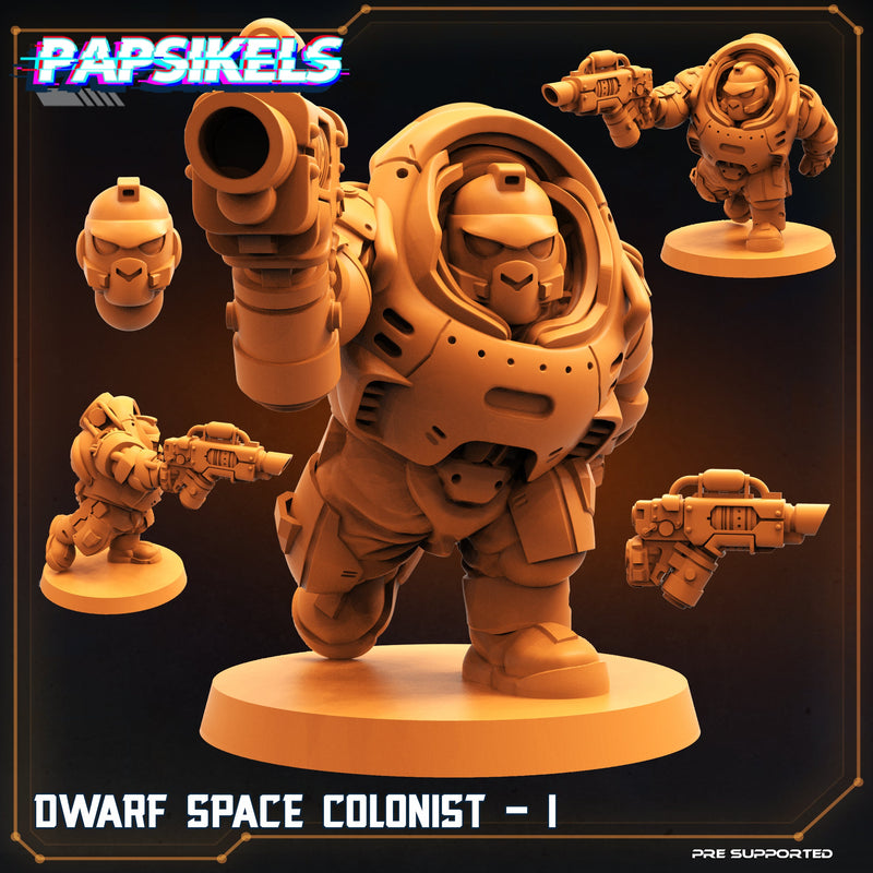 Dwarf Space Colonist Miniatures | Skull Hunters V Space Rambutan | Sci-Fi Miniature | Papsikels TabletopXtra