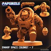 Dwarf Space Colonist Miniatures | Skull Hunters V Space Rambutan | Sci-Fi Miniature | Papsikels TabletopXtra