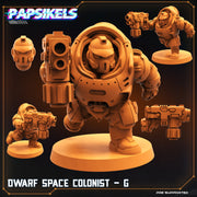 Dwarf Space Colonist Miniatures | Skull Hunters V Space Rambutan | Sci-Fi Miniature | Papsikels TabletopXtra