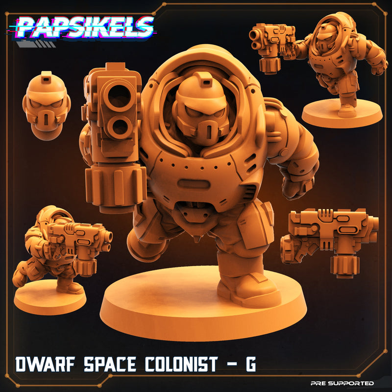 Dwarf Space Colonist Miniatures | Skull Hunters V Space Rambutan | Sci-Fi Miniature | Papsikels TabletopXtra