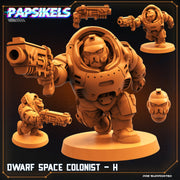 Dwarf Space Colonist Miniatures | Skull Hunters V Space Rambutan | Sci-Fi Miniature | Papsikels TabletopXtra