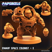 Dwarf Space Colonist Miniatures | Skull Hunters V Space Rambutan | Sci-Fi Miniature | Papsikels TabletopXtra