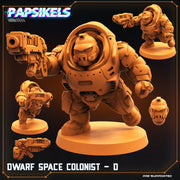Dwarf Space Colonist Miniatures | Skull Hunters V Space Rambutan | Sci-Fi Miniature | Papsikels TabletopXtra