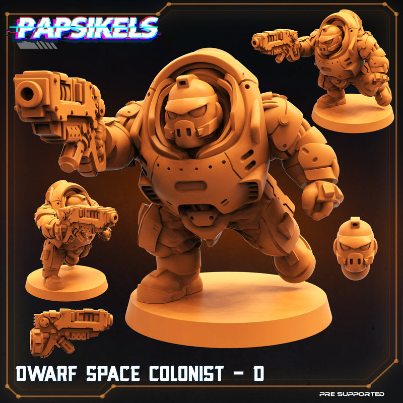 Dwarf Space Colonist Miniatures | Skull Hunters V Space Rambutan | Sci-Fi Miniature | Papsikels TabletopXtra