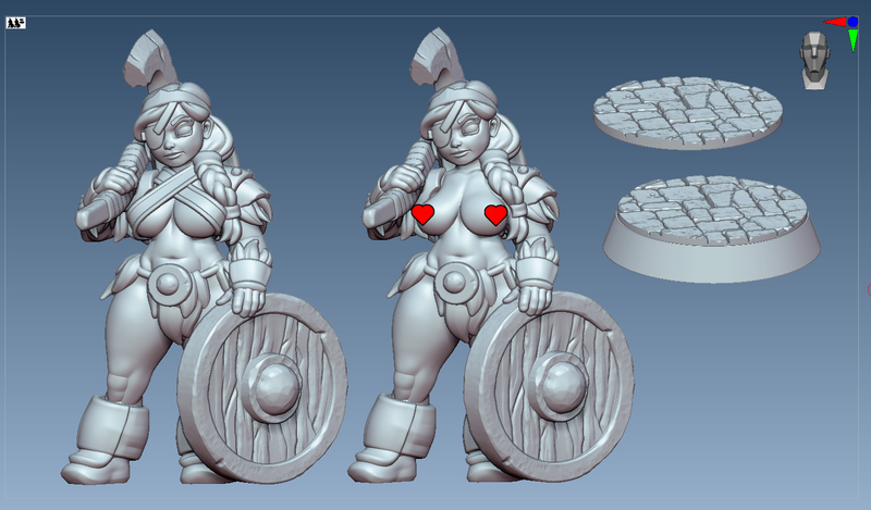 Dwarf Barbarian Brunna | Fantasy Pin-Up | Gaz Minis