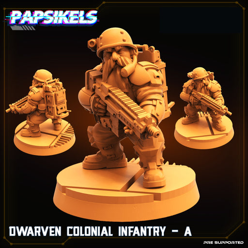 Dwarven Colonial Infantry A | Sci-Fi Specials | Sci-Fi Miniature | Papsikels TabletopXtra