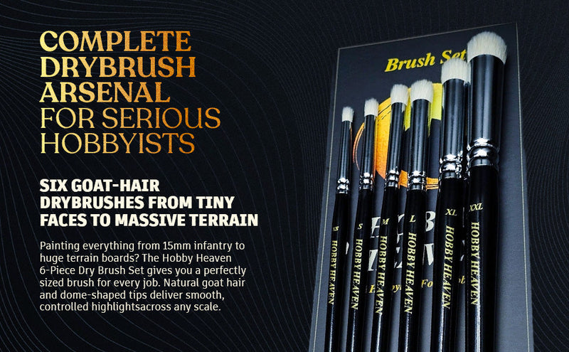 Hobby Heaven Dry Brush Set — Goat Hair Domed