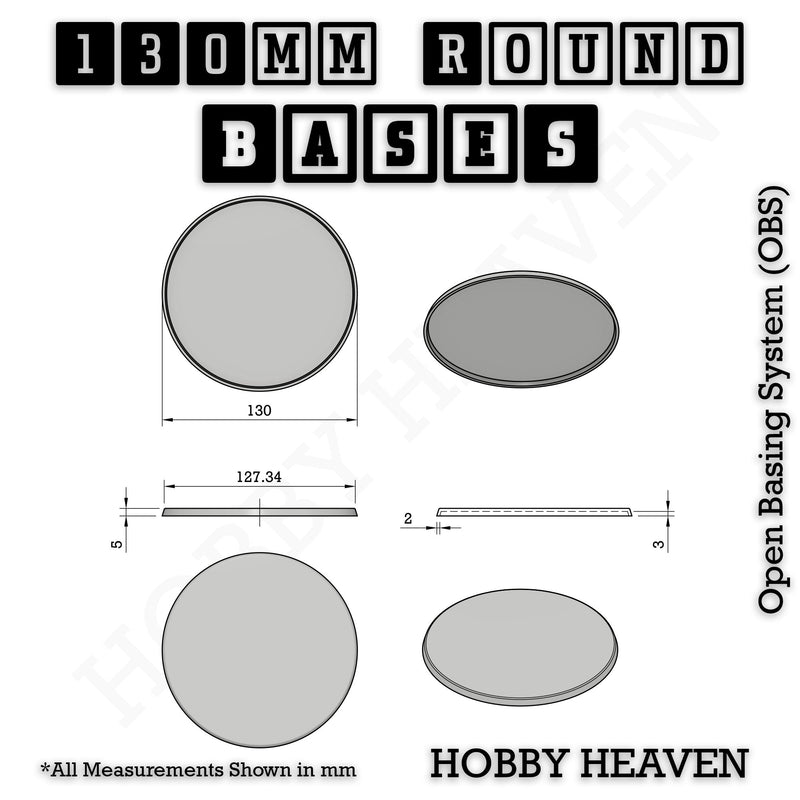 130mm Round Plain Plastic Bases