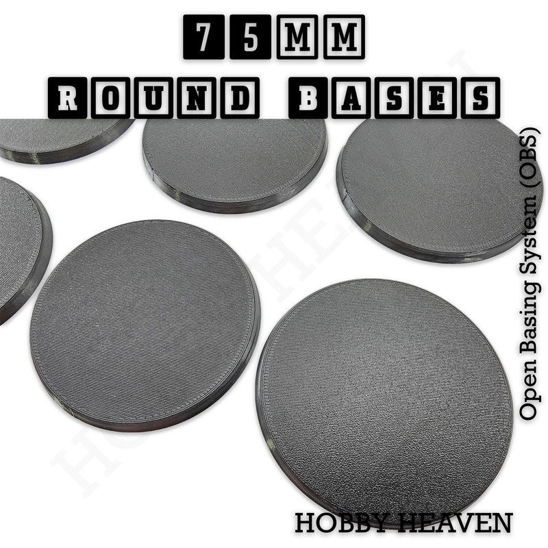 75mm Round Textured Bases 3d Printed