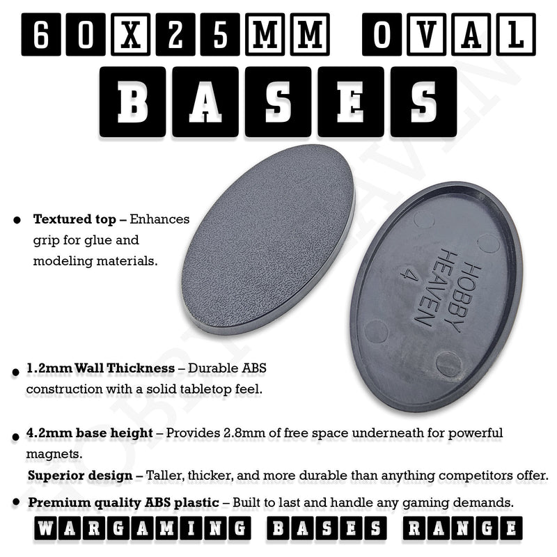 60x35mm Oval Plain Plastic Bases