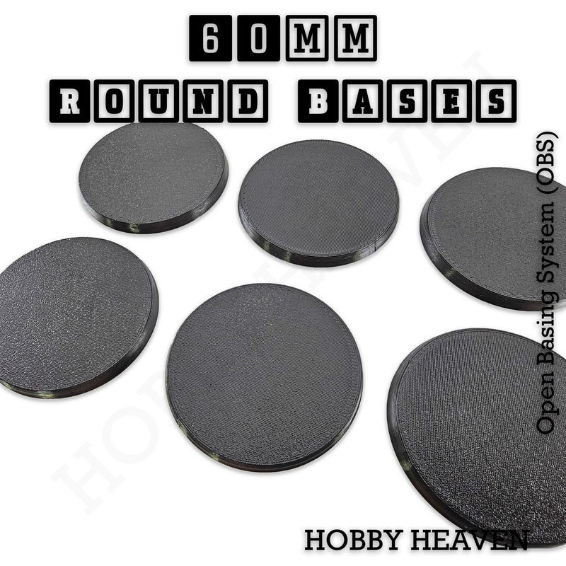 'True' 60mm Round Textured Bases 3d Printed