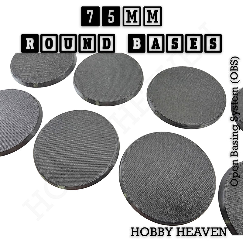 75mm Round Textured Bases 3d Printed