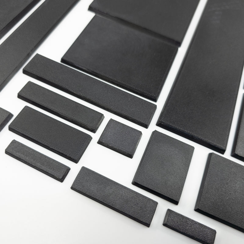 Rectangle Bases Range Sizes - 20x15mm to 75x25mm Small Sizes 3d Print Full Range Tabletop Games