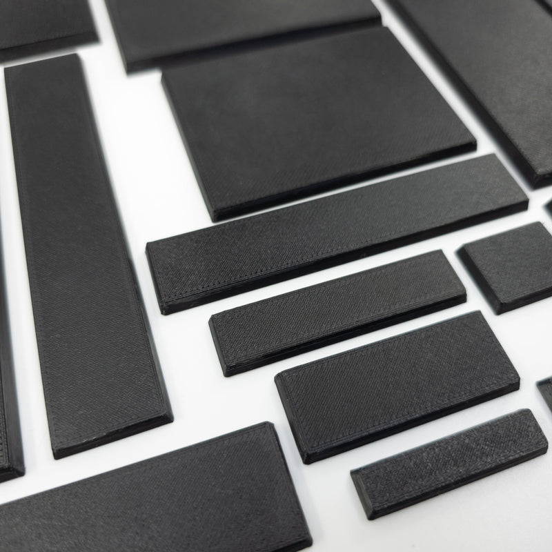 Rectangle Bases Range Sizes - 75x30mm to 125x40mm Medium Sizes 3d Print Full Range Tabletop Games