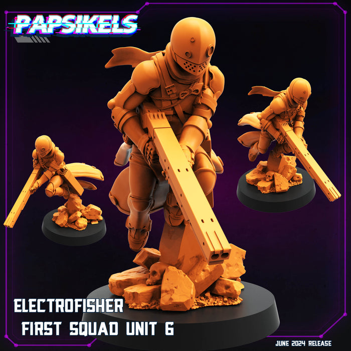 Electrofisher Squad Unit B Miniatures  | Cyberpunk | Sci-Fi Miniature | Papsikels
