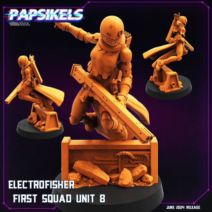 Electrofisher Squad Unit 8 | Cyberpunk | Sci-Fi Miniature | Papsikels