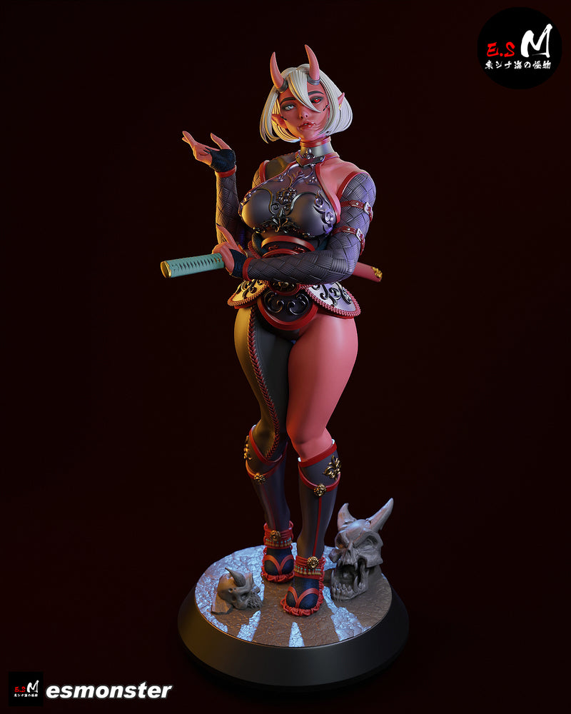 Oni girl | Pin-Up Statue Fan Art Miniature Unpainted | E.S Monster