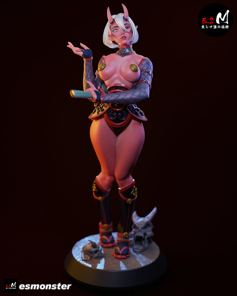Oni girl | Pin-Up Statue Fan Art Miniature Unpainted | E.S Monster