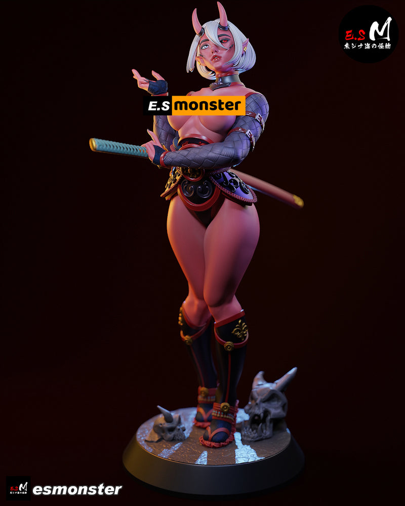 Oni girl | Pin-Up Statue Fan Art Miniature Unpainted | E.S Monster