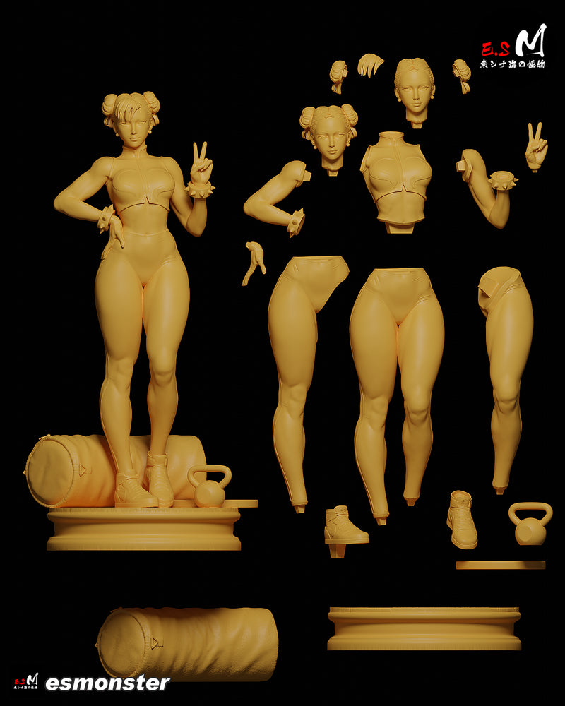 Chun | Pin-Up Statue Fan Art Miniature Unpainted | E.S Monster