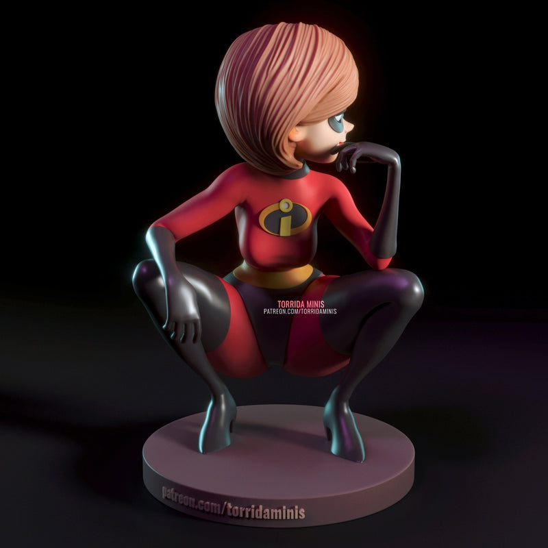 Elastigirl B | Pin-Up Statue Fan Art Miniature Unpainted | Torrida Minis