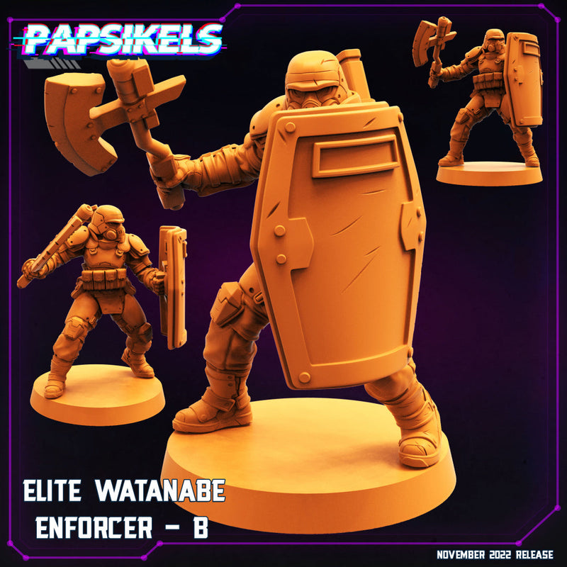 Elite Watanabe Enforcer Miniatures | Cyberpunk | Sci-Fi Miniature | Papsikels TabletopXtra