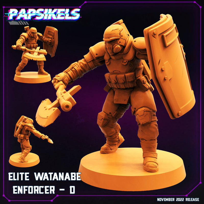 Elite Watanabe Enforcer Miniatures | Cyberpunk | Sci-Fi Miniature | Papsikels TabletopXtra