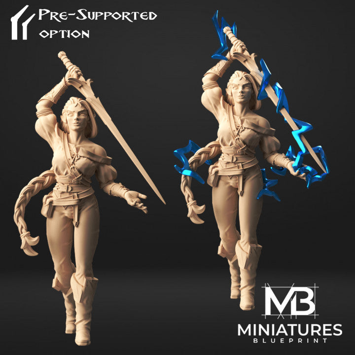 Elvania Bladeslinger (No Lightning) | Elementalist | Miniatures Blueprint TabletopXtra