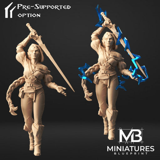 Elvania Bladeslinger (No Lightning) | Elementalist | Miniatures Blueprint TabletopXtra