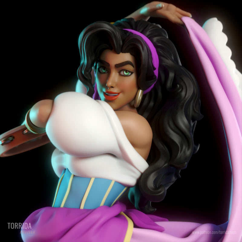 Esmeralda | Pin-Up Statue Fan Art Miniature Unpainted | Torrida Minis