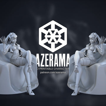 Evelyn | Pin-Up Statue Fan Art Miniature Unpainted | Azerama