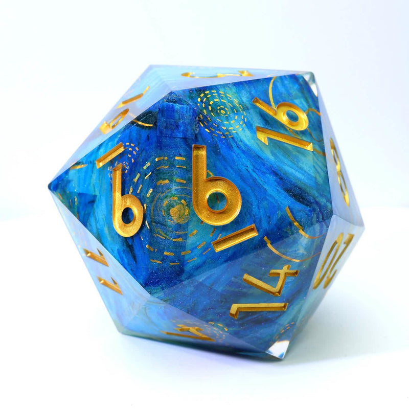 Astral Tide | 50mm D20 | Oversized Art Core Dice | Single Dice