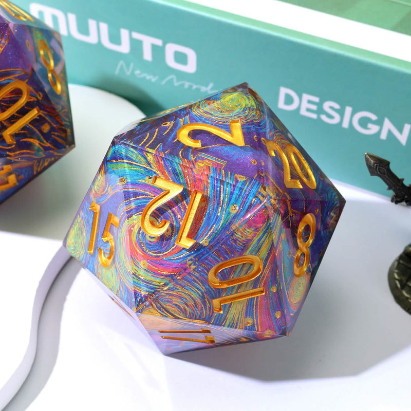 Gilded Cosmos | 33mm D20 | Oversized Art Core Dice | Single Dice